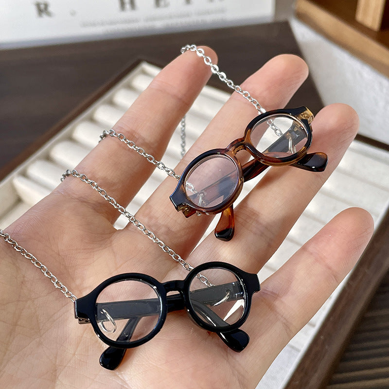 Wholesale Glasses shape necklace funny  clavicle chain