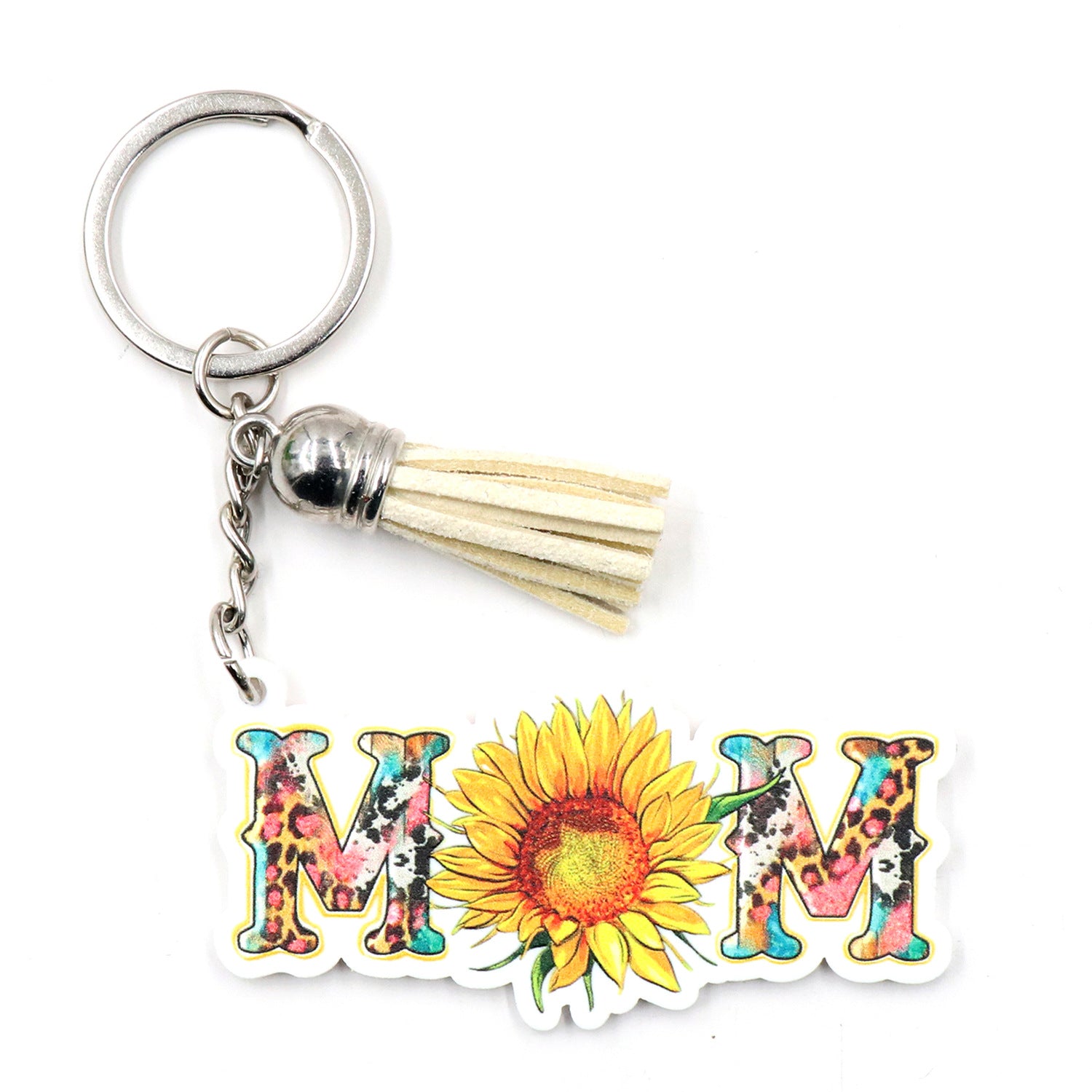 Wholesale 2024 Mother's Day Gift MOM Sunflower Western Style Acrylic Keychain Creative Keychain ACC-KC-XiaoYan007