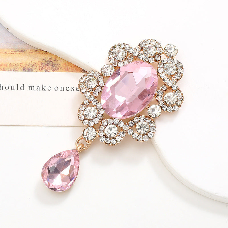 Wholesale  Diamond Pearl Flower Sun God flower brooch gem pendant