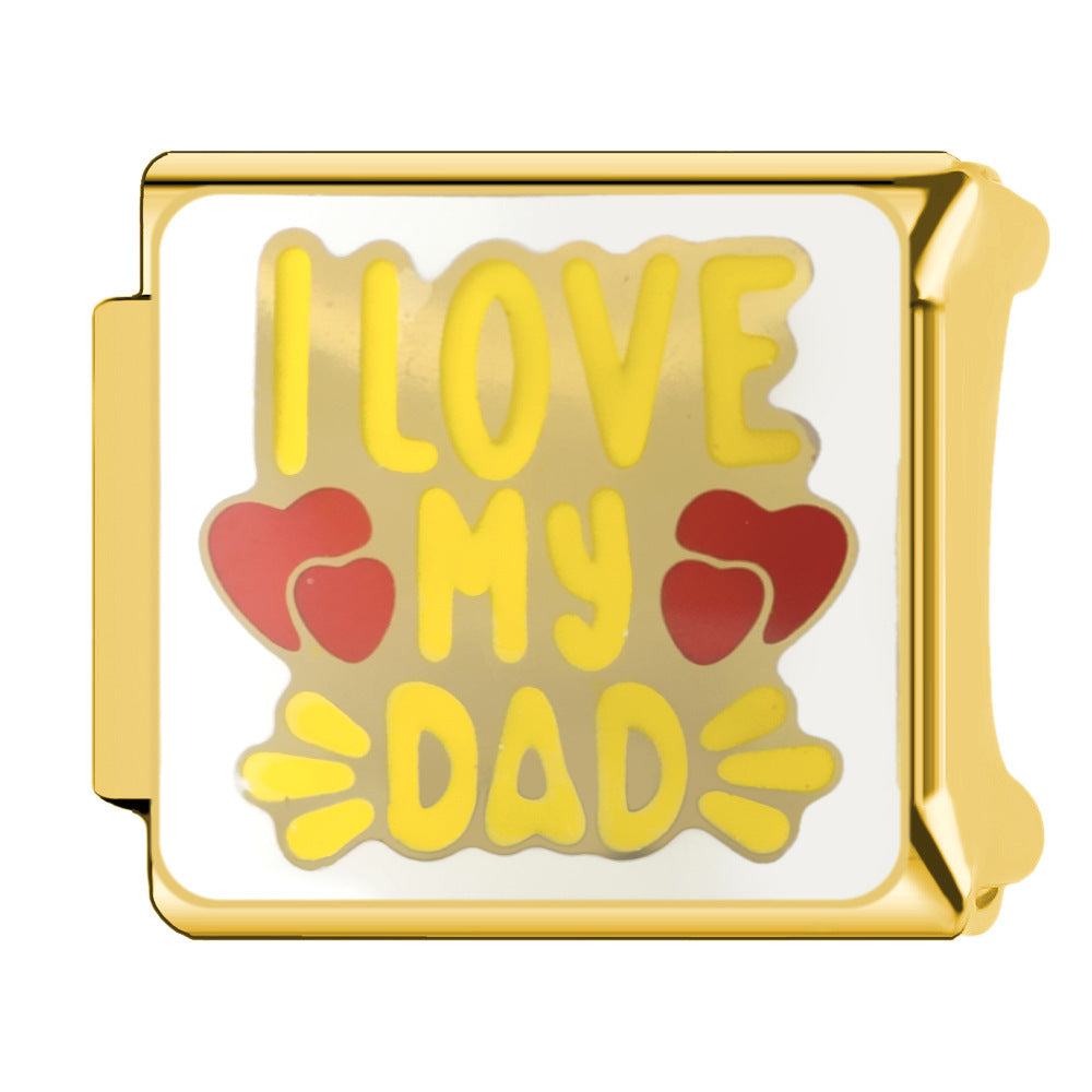 Wholesale 9mm Italian Charm Starter Bracelets DIY square Single Section Creative Stainless Steel Composable Bracelet