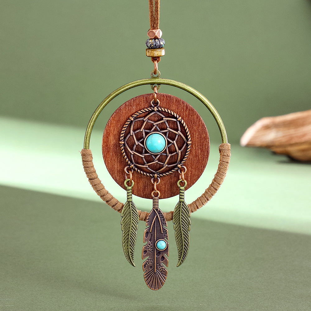 Wholesale Bohemian Dreamcatcher Tassel Necklace Pendant Vintage Style Fashion Accessory for Resale