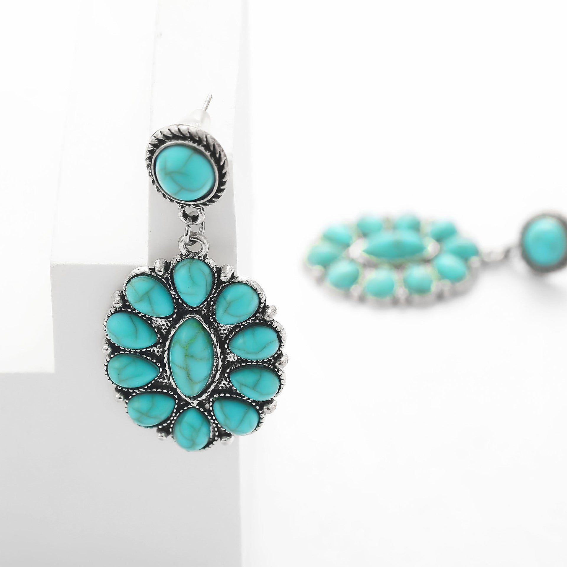 Wholesale Bohemian Turquoise Geometric Earrings