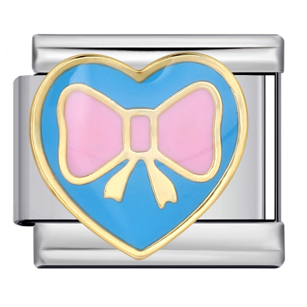 Bracelet de charme italien 5pcs 5pcs 9 mm DIY Splicing Bracelet composable en acier inoxydable créatif mignon