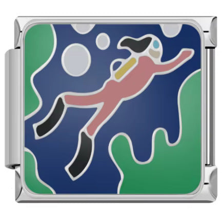 Wholesale 9mm Italian Charm Starter Bracelets DIY square Single Section Creative Stainless Steel Composable Bracelet