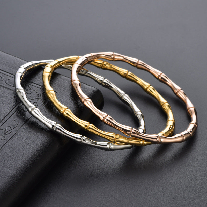 Bracciale in acciaio inossidabile di bambù all'ingrosso