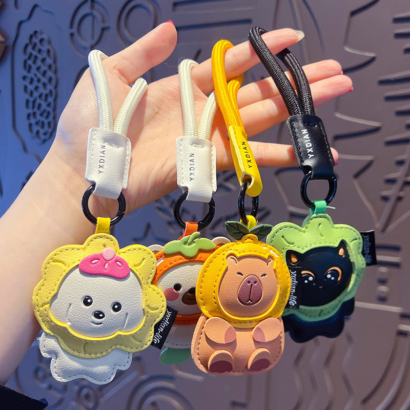 Wholesale Boutique Leather Animal Keychain Cute Pendant For Car Keys Backpack Bag Charm