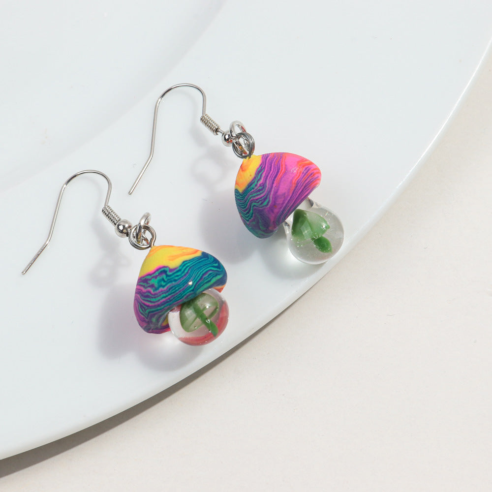 Wholesale Personalized Pastoral Style Soft  Mushroom Earrings