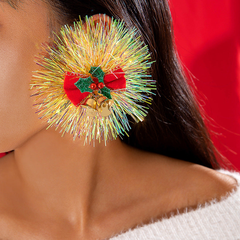 Wholesale Fashion Ribbon Hair Ball  Earrings