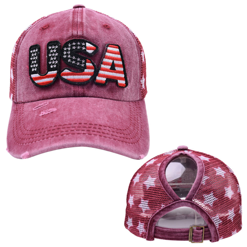 Wholesale American Independence Day USA Baseball Cap Flag Five-Pointed Star Hat ACC-HT-BaiZuzu002