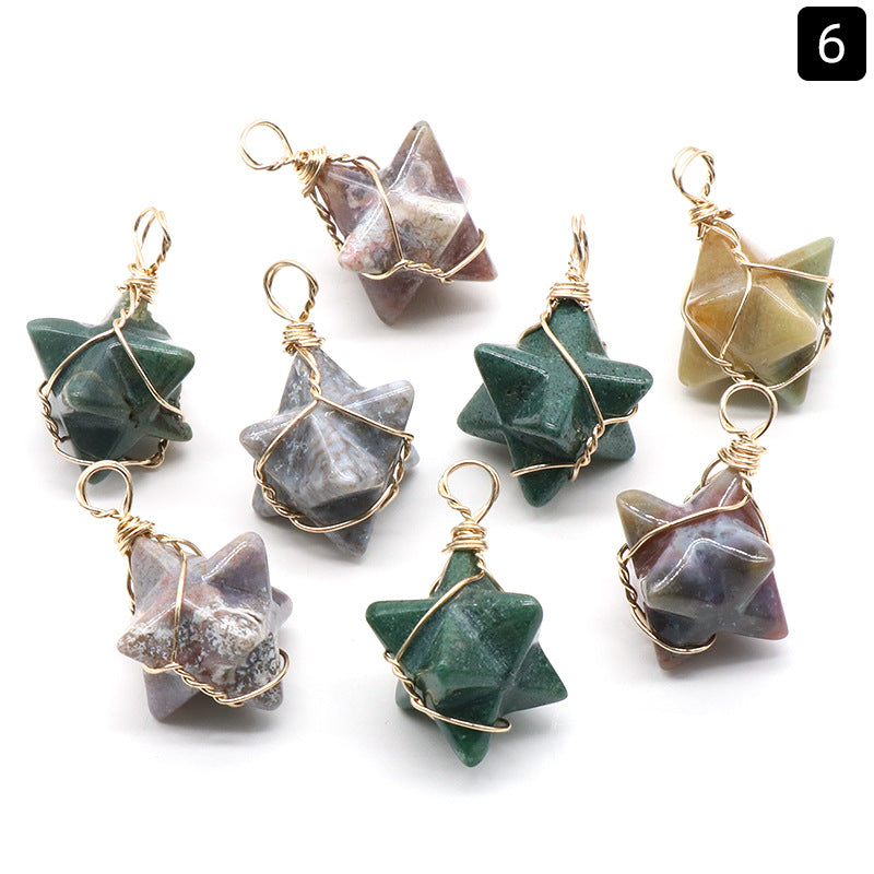 Wholesale Kapal Singh Wire Wrap Natural Crystal Pendant ACC-PT-KeSuo007