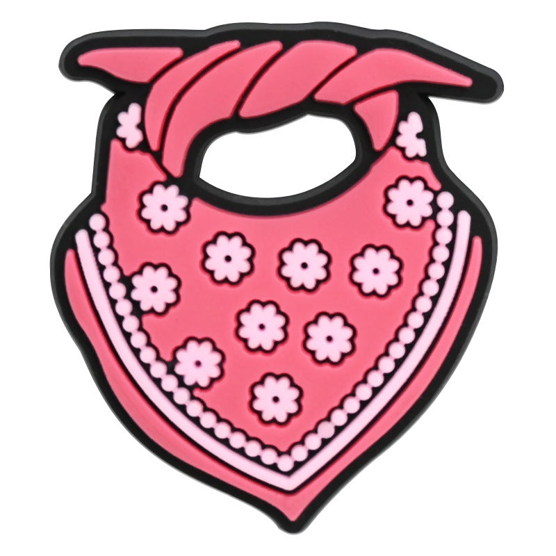 Wholesale Chic Pink Cowgirl Shoe Charms PVC Soft Rubber DIY Garden Shoe Decor