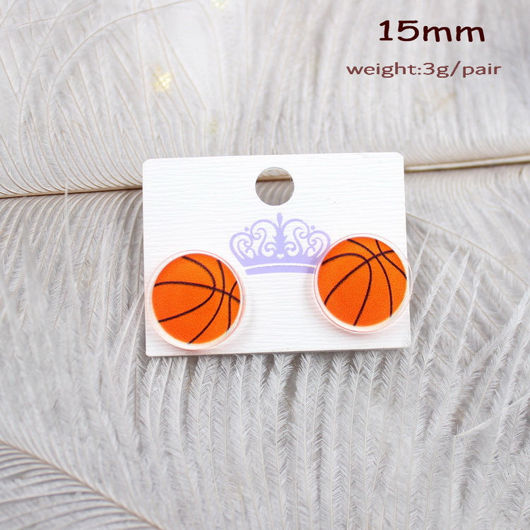 Wholesale 5pcs Mini Football Acrylic Earrings ACC-ES-XiaoYan049