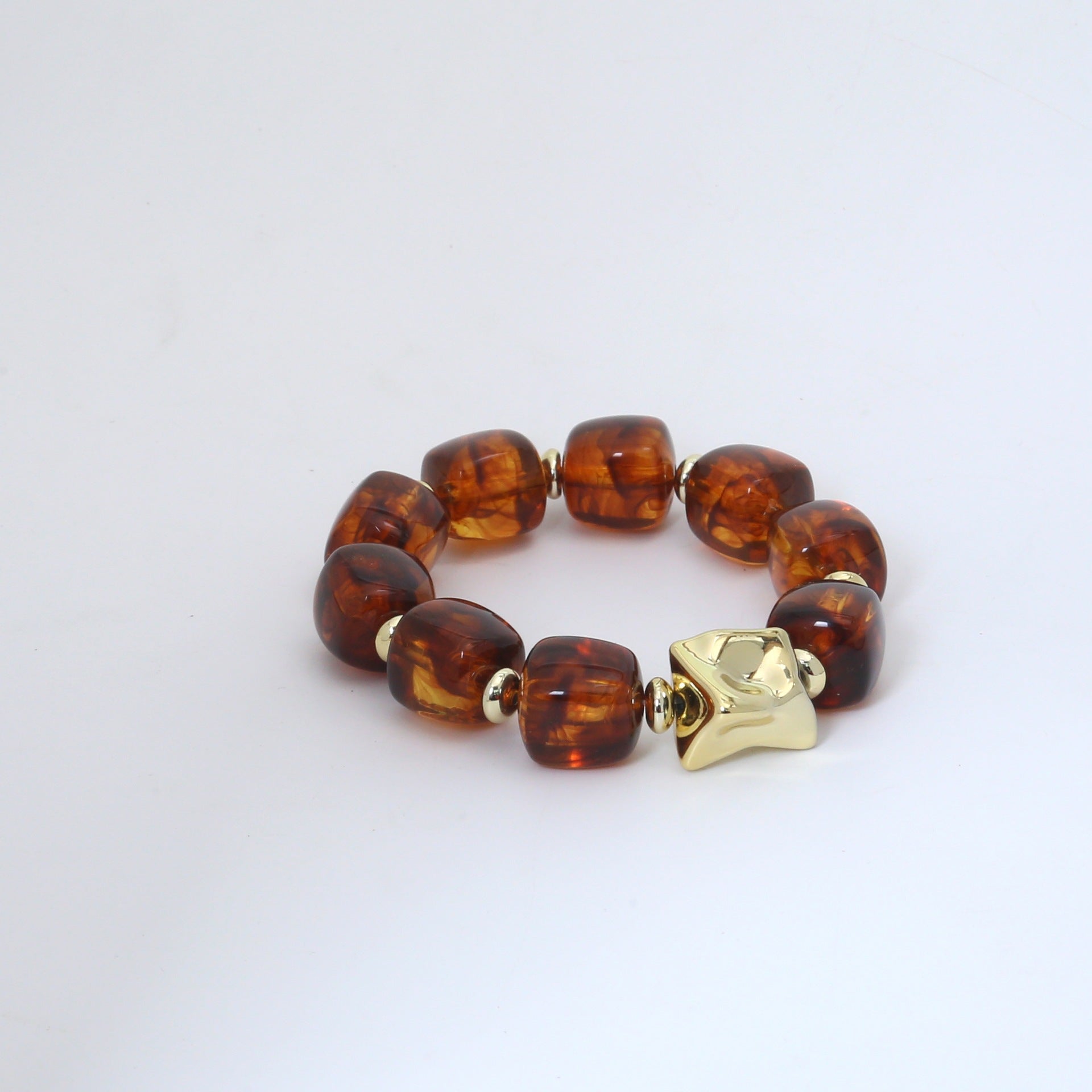 Wholesale Modern Chinese Style Acrylic Beaded Bracelet Colorful Square Candy Beads Women S Fashion Jewelry Gift Everyday