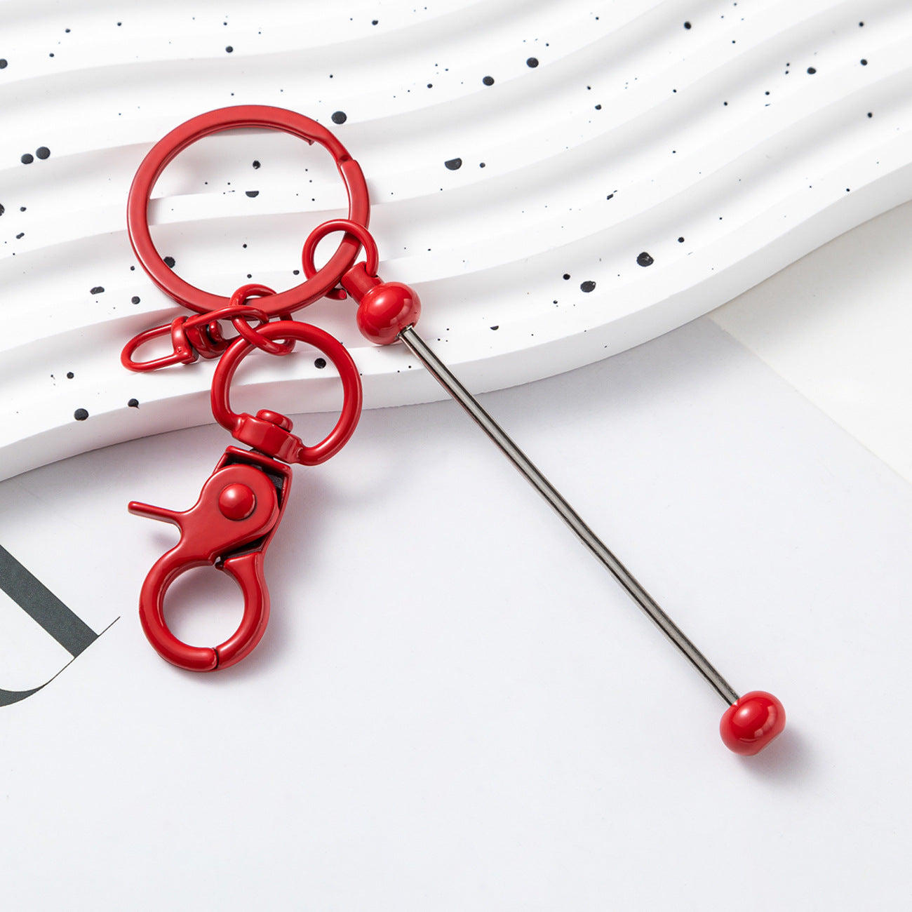 Wholesale Beadable Keychains Gradient Color DIY Beaded Keychains ACC-KC-HuaH009