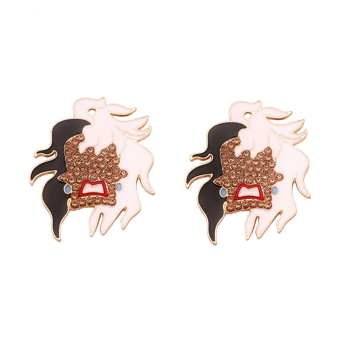 Wholesale Enamel and rhinestone party earrings