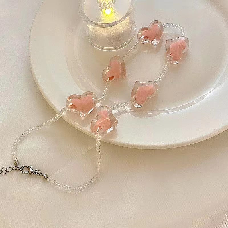 Wholesale Pink Love Beaded Necklace