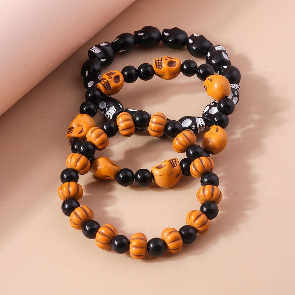 Wholesale Halloween Beaded Bracelet Set Skull Pumpkin Bracelets ACC-BT-YueSen005