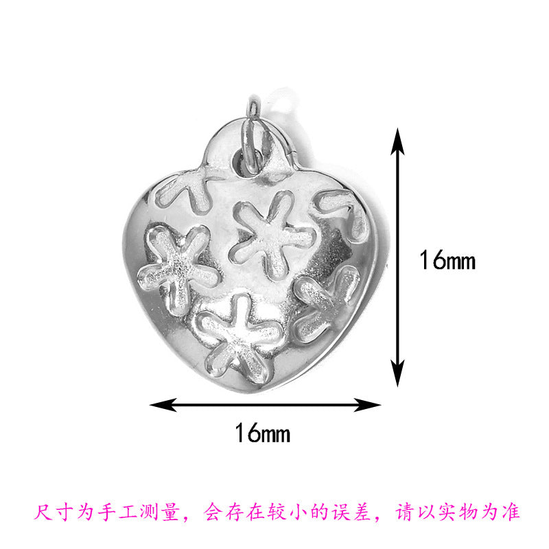 Wholesale Stainless Steel Color-Preserving DIY Heart  Charms