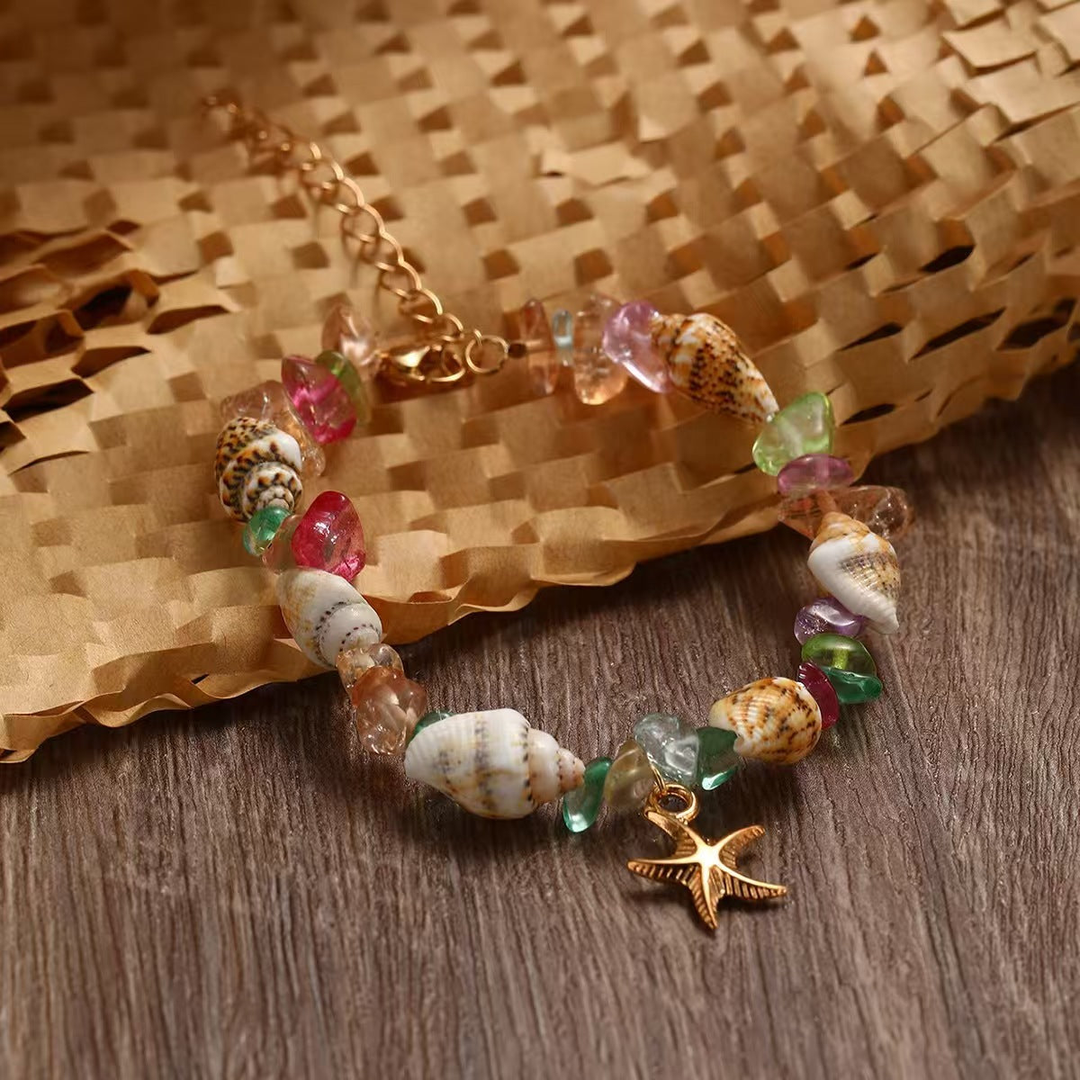 Wholesale Chic Beach Style Crystal Turquoise Bracelet - Jewelry Accessory for Boutique Resale