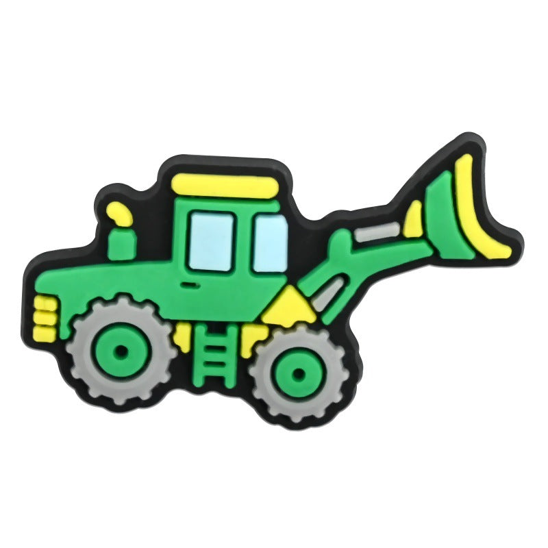 Wholesale Random 100pcs Cartoon construction  PVC Soft Rubber Shoe Buckle Decoration