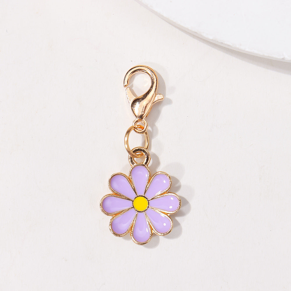 Wholesale 10pcs/pack Alloy Oil Drop  Flower Pendant DIY Universal Buckle Pendant Necklace Earrings Keychain Shoe Bag Jewelry Pendant