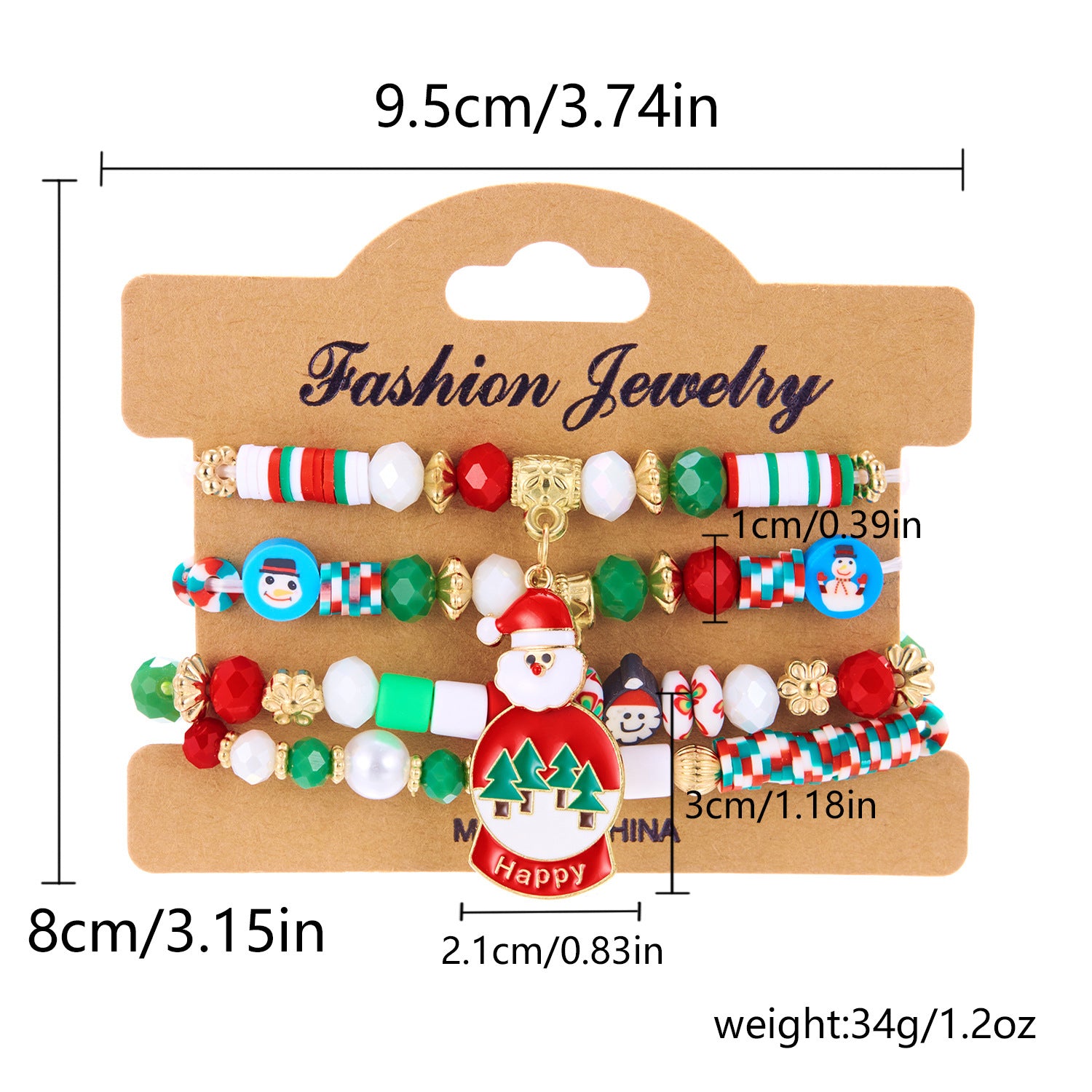 Wholesale  Christmas Element Bracelet suit Letter Beaded Soft Ceramic Snowman  Bracelet Set