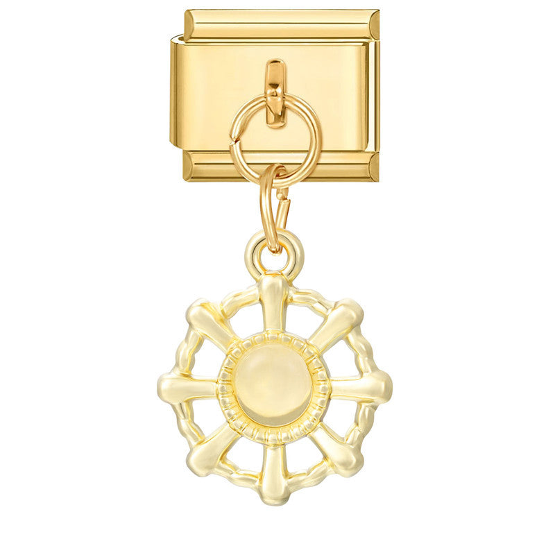 Wholesale Italian Charm Bracelet 9mm DIY Splicing Pink Series Gold Pendant Stainless Steel Composable Bracelet