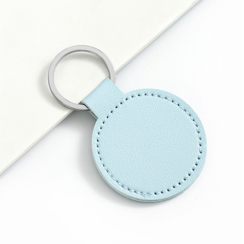 Wholesale solid color PU leather keychain