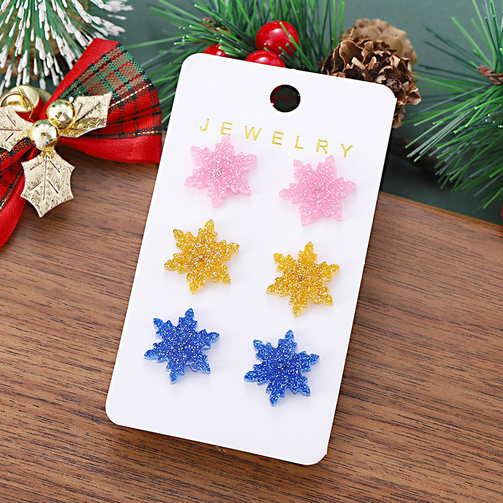 Wholesale Christmas winter color  earrings nacrylic earrings