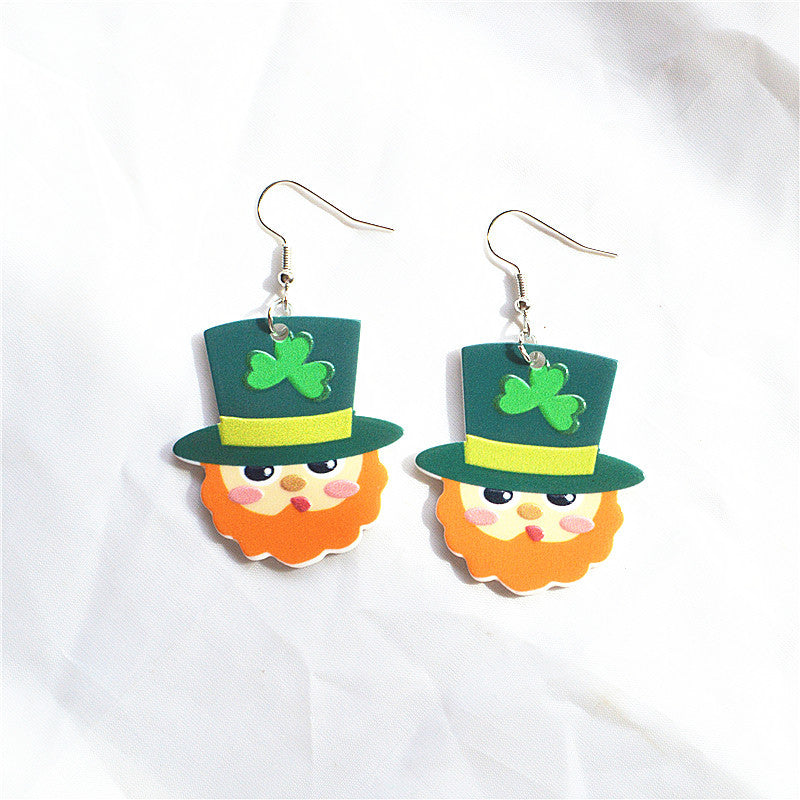 Wholesale St. Patrick's Day Cartoon Character Earrings ACC-ES-XN041