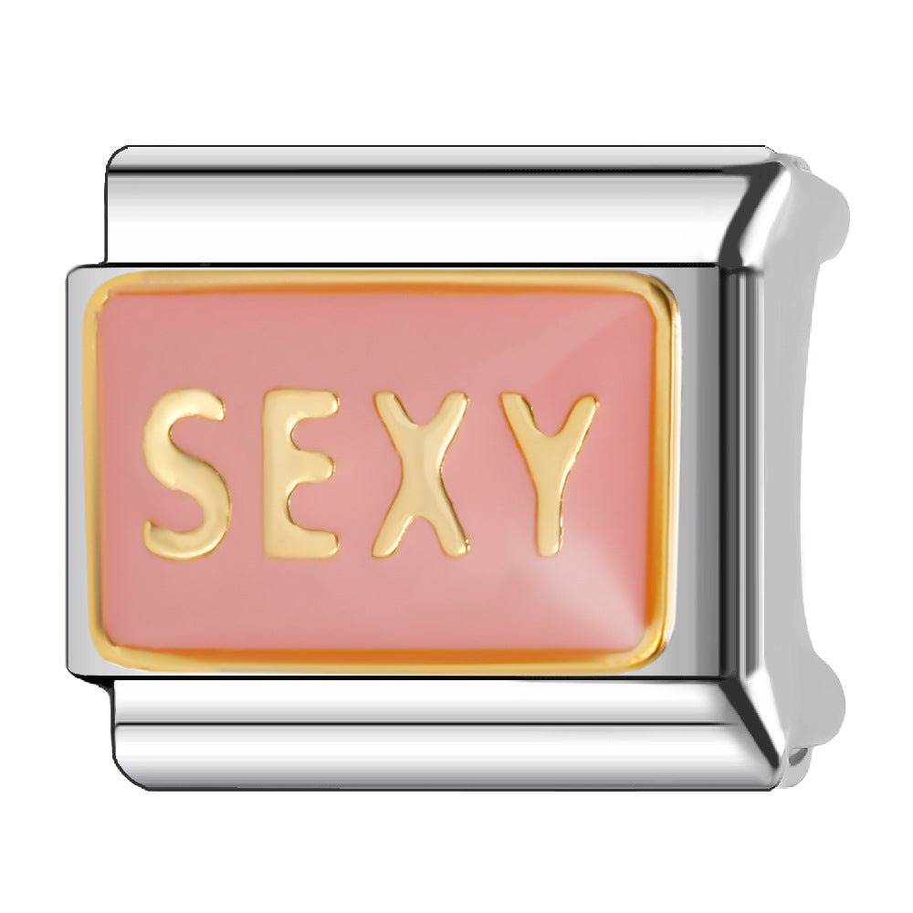 Wholesale Italian Charm Bracelet 9mm DIY Splicing Creative Pattern Stainless Steel Composable Bracelet