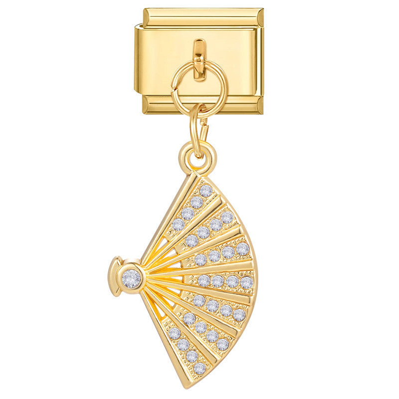 Wholesale Italian Charm Bracelet 9mm DIY Splicing Heart Pendant Titanium Steel Composable Bracelet