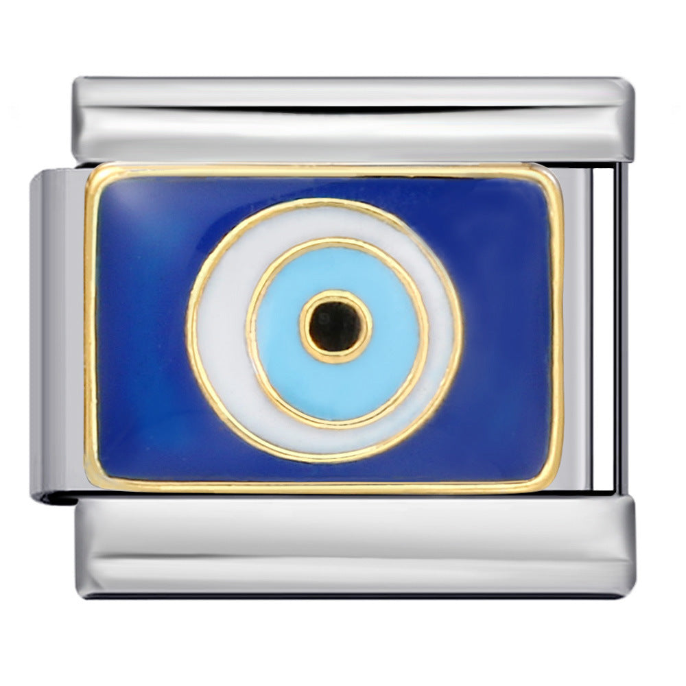 Wholesale Italian Charm Bracelet 9mm DIY Splicing Removable Devil Eye Stainless Steel Composable Bracelet