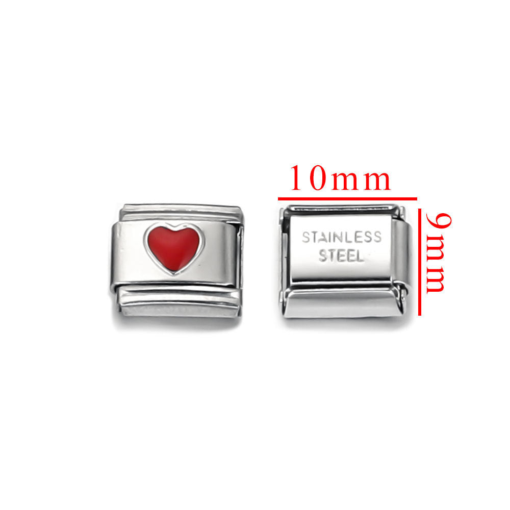 Wholesale 5pcs Italian Charm Bracelet 9mm DIY Splicing Cute Creative Stainless Steel Composable Bracelet