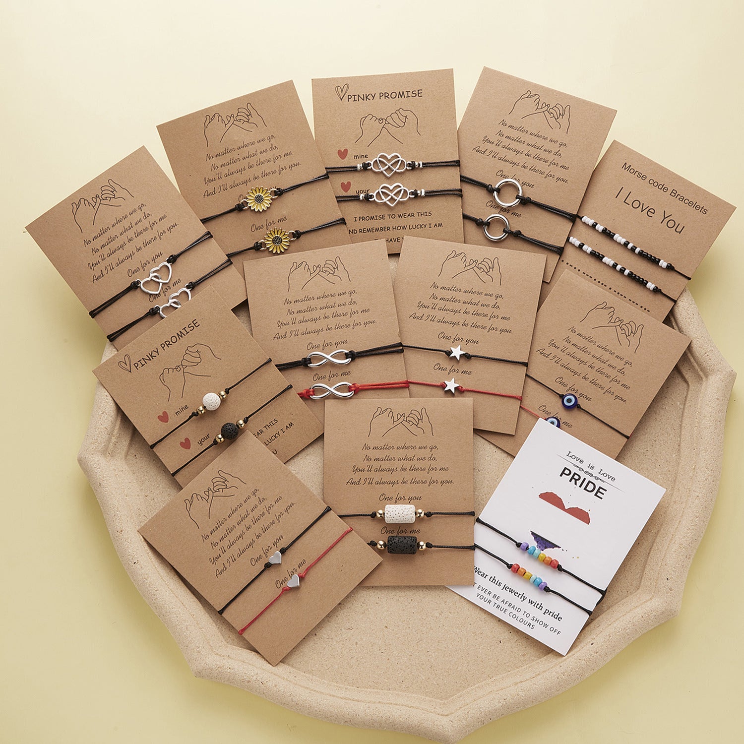 Wholesale Alloy Braided Adjustable Couple Bracelet