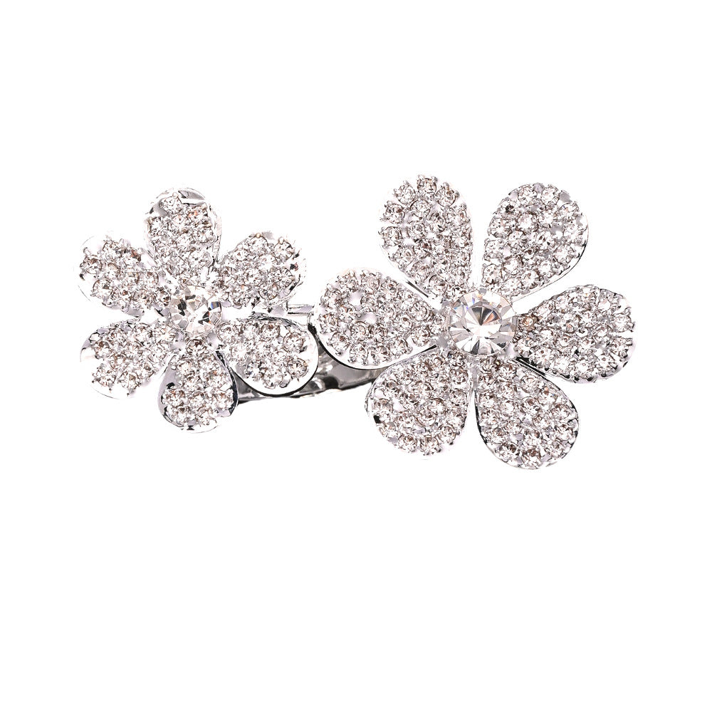 Wholesale Petal Ring Women's Index Finger Rhinestone Opening Ring