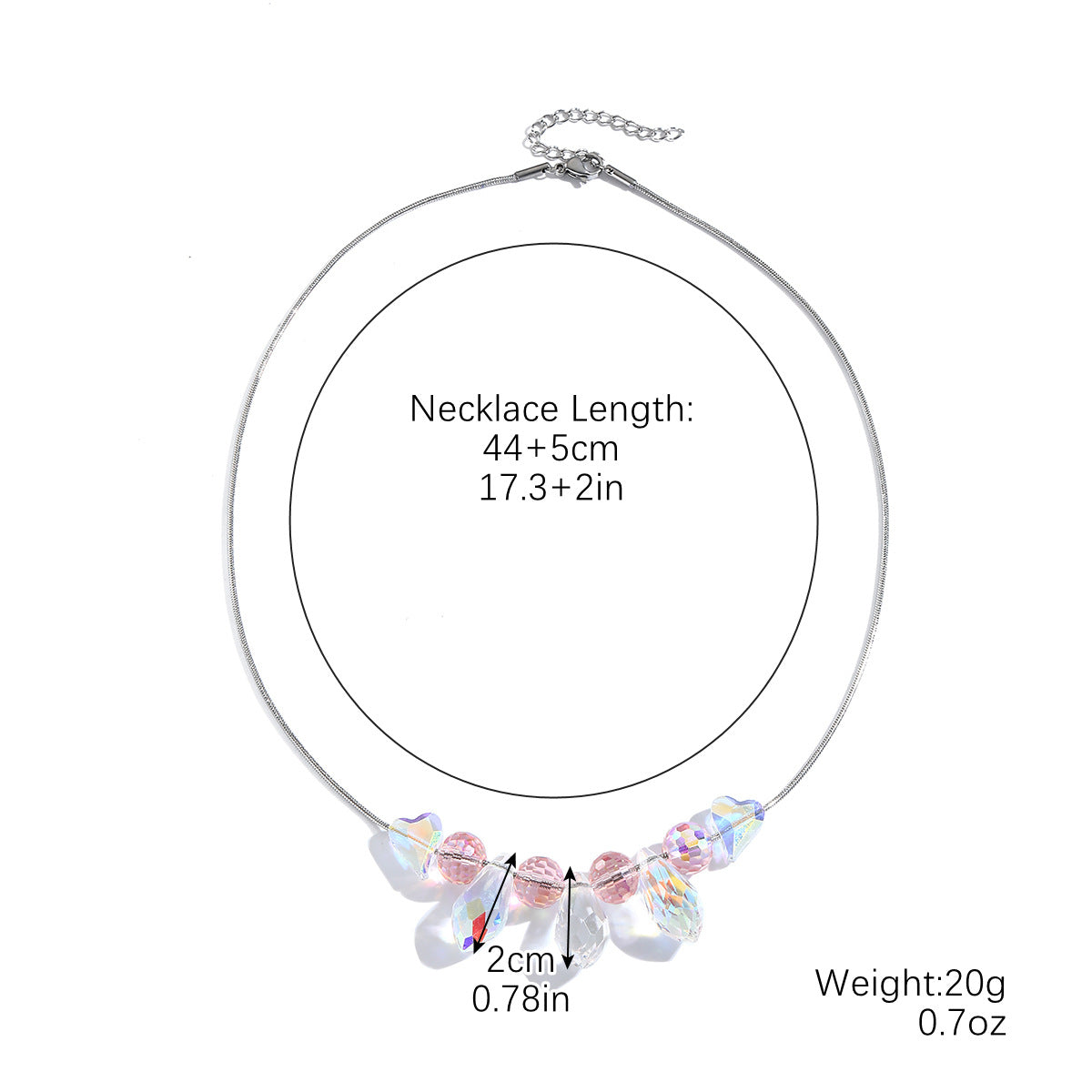 Wholesale Simple Crystal Stainless Steel Necklace ACC-NE-ManYi005