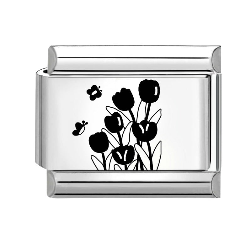 Wholesale Italian Charm Bracelet 9mm DIY Splicing Cute Creative Stainless Steel Composable Bracelet