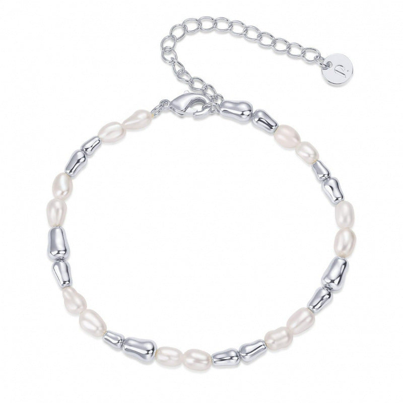 Wholesale  Irregular Baroque Pearl Gold Beads Adjustable Chain Bracelet