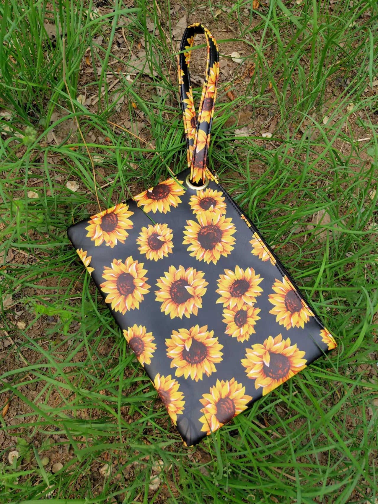 Wholesale Western Style Aztec Leopard Sunflower Clutch Cosmetic Bag Handbag ACC-HB-ChunYan001