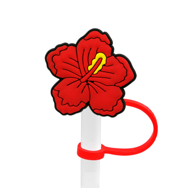 Wholesale 10PCS Puerto Rican 7-8mm Straw Tube Cap PVC Soft Rubber Dust Plugs Cute Straw Decorations ACC-SCR-KuaJ001