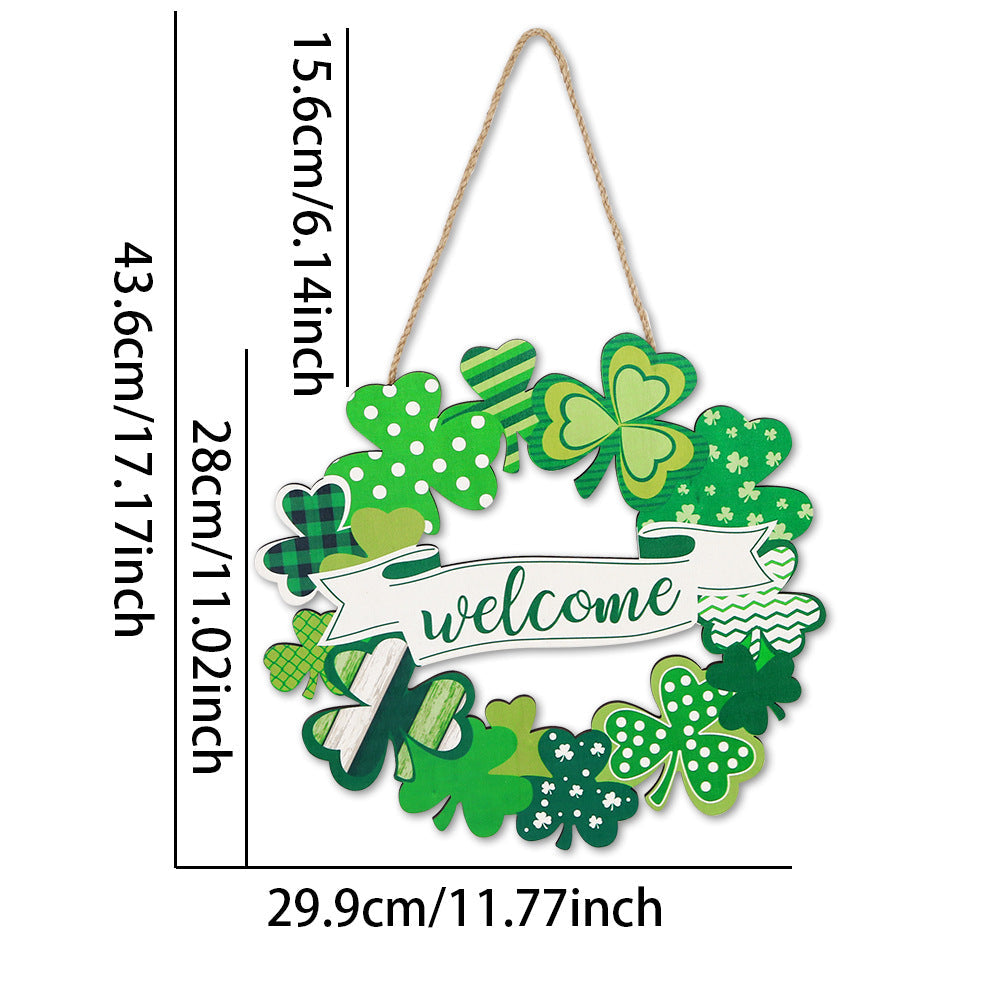 Wholesale St. Patrick's Decorative Wooden Plate Door Hanging Hat Boots Hanging Irish Festival
