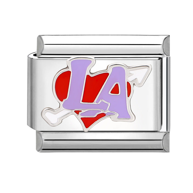 Wholesale Italian Charm Bracelet 9mm DIY Splicing Creative Pattern Stainless Steel Composable Bracelet