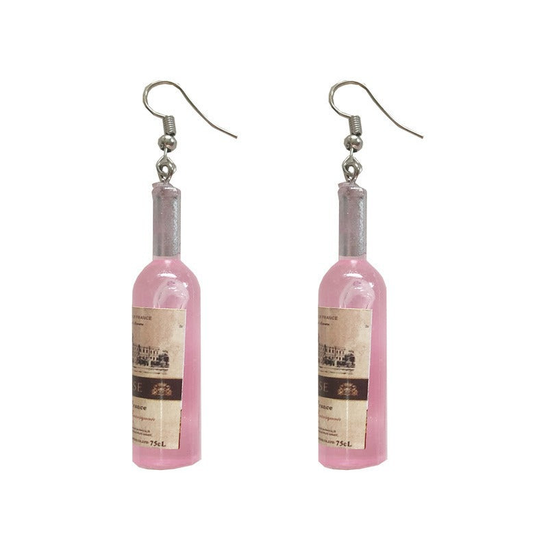 Wholesale Funny Hip-hop Wine Bottle Earrings ACC-ES-Hongw002