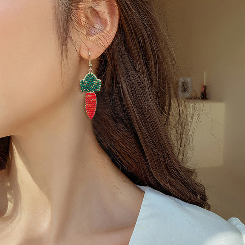 Wholesale Easter Beaded Carrot Earrings