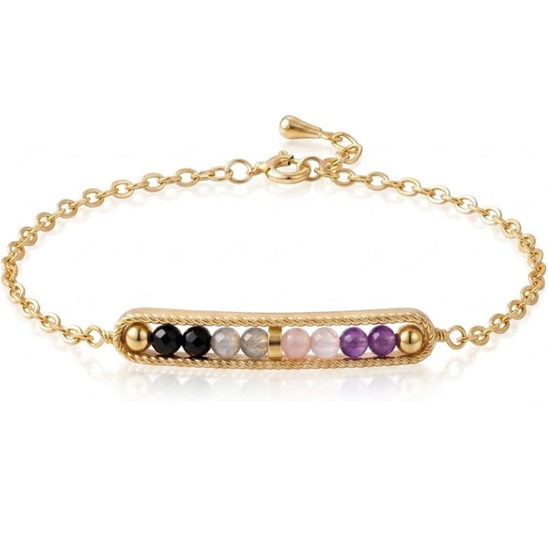 Wholesale Stylish Handmade Faceted Natural Stone Beaded Bracelet Set Multicolor Crystal Jewelry Accessory For Gift And Everyday Wear