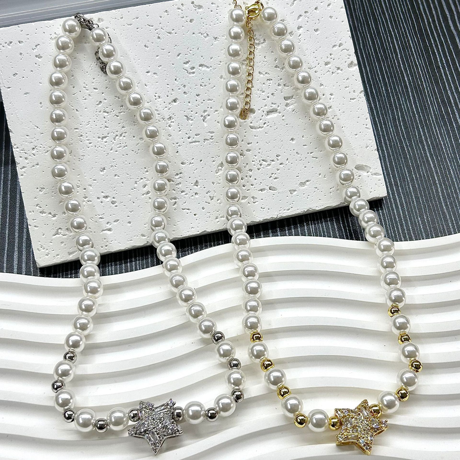 Wholesale  Star Zircon Pearl Necklace