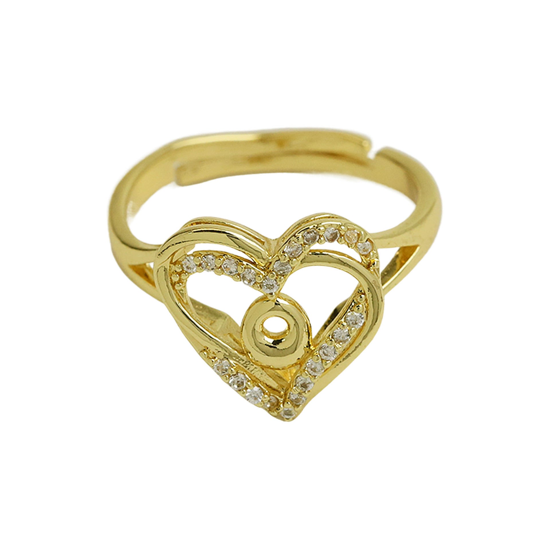 Wholesale  gold love heart-shaped 26 English letters open heart fashion  ring