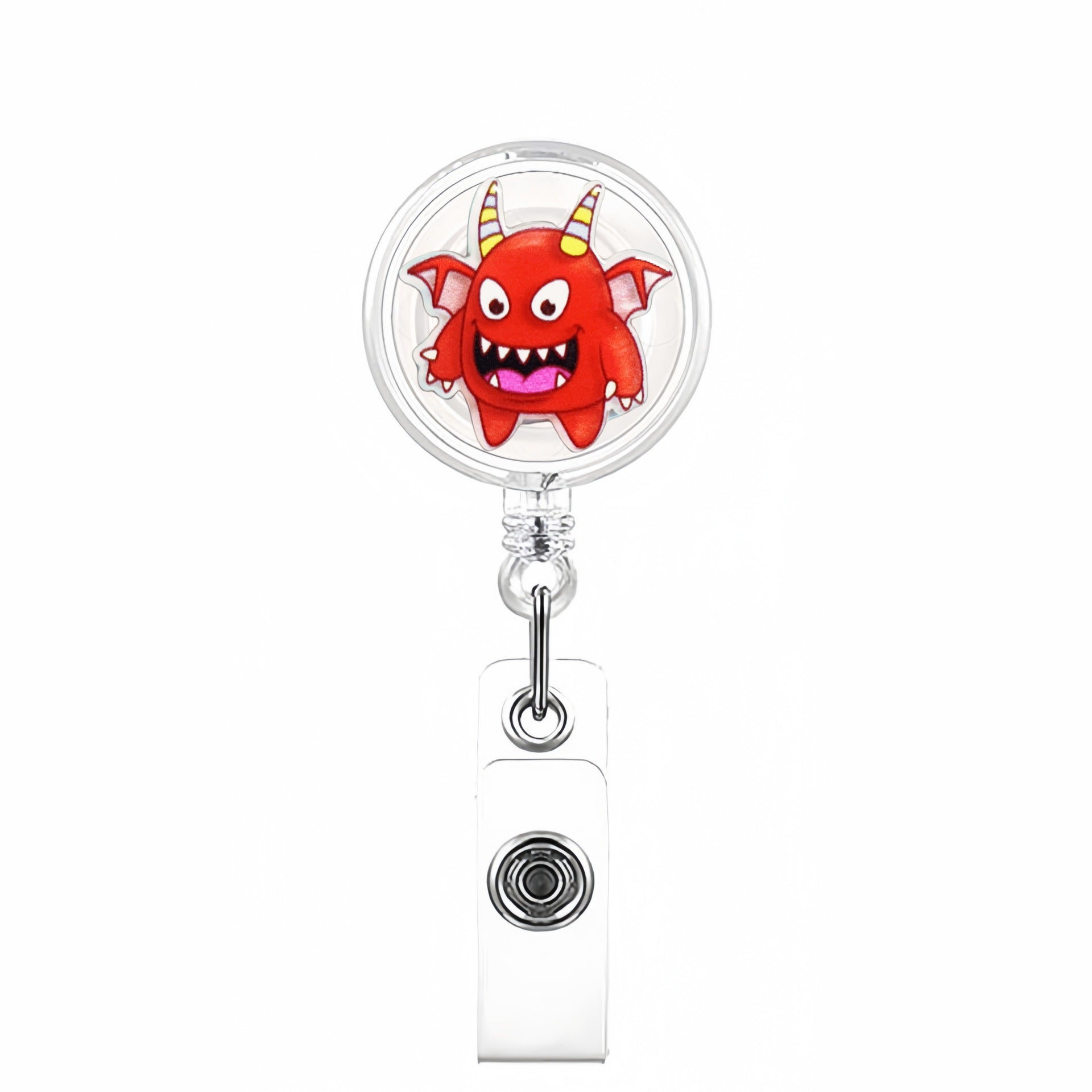 Wholesale Cute Cartoon Monster Series Acrylic Retractable Rotating Badge Keychain