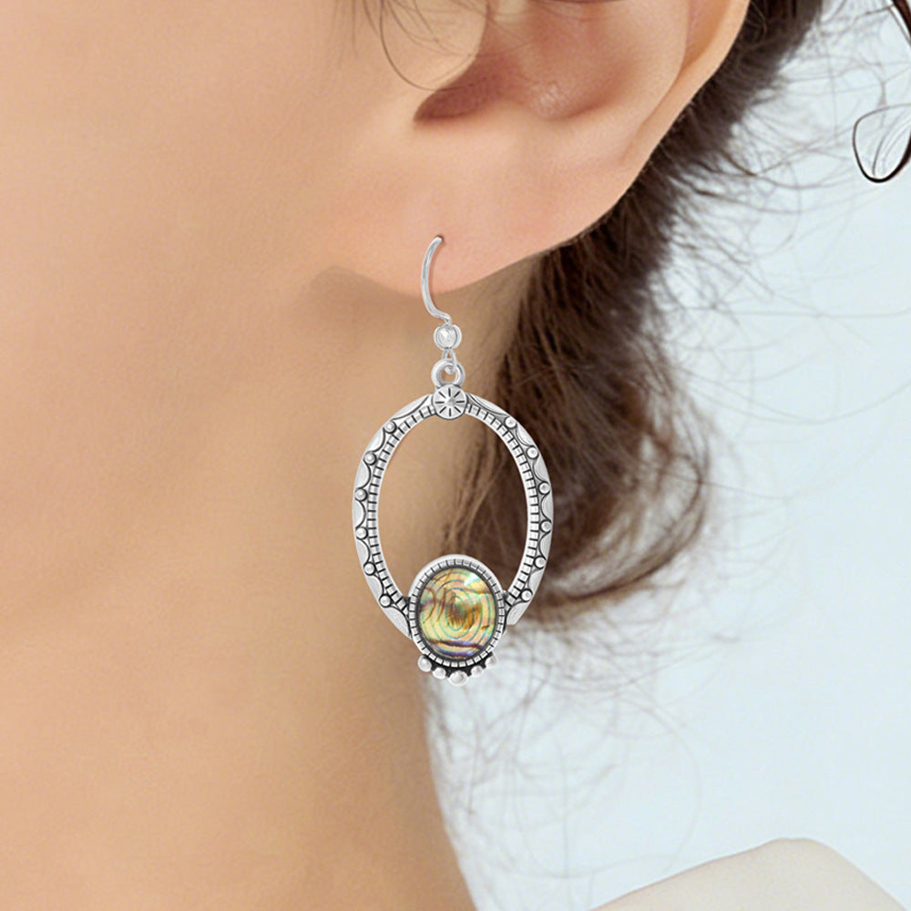 Wholesale Ethnic Style Zinc Alloy Abalone Shell Tassel Earrings for Women Long Exotic Fashion Accessory Boutique Resale